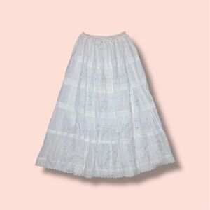 White Beaded Maxi Skirt